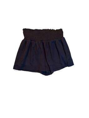 TCEC Navy Blue High Waisted Smocked Flare Shorts